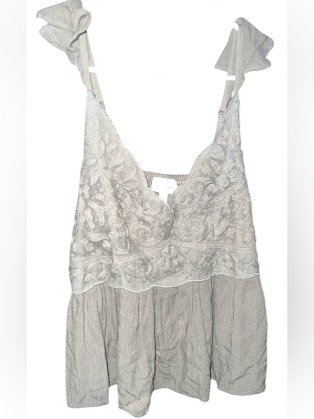 Women's Embroidered Lace Tank Top - green